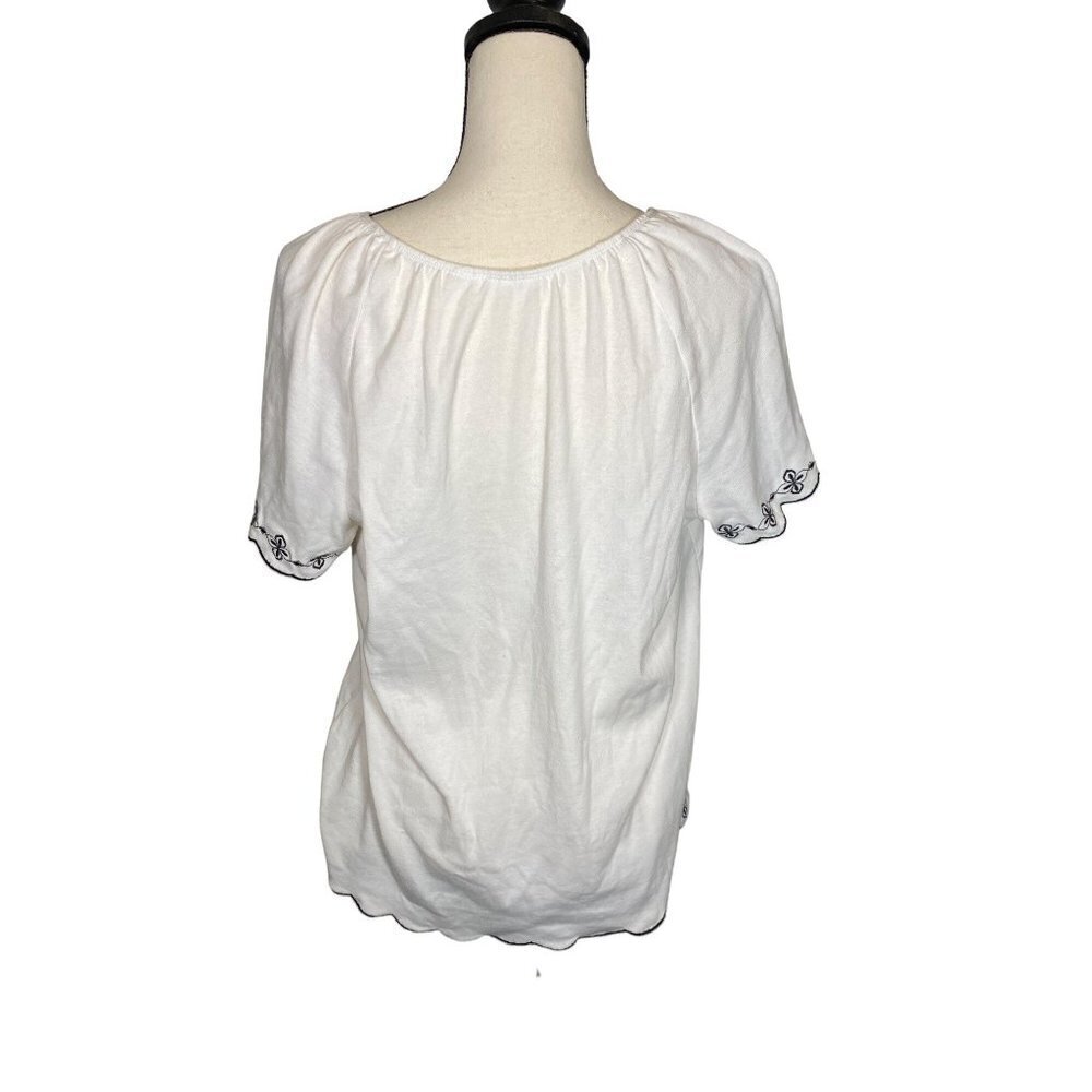 Floral embroidered‎ white tunic blouse women size Large - Picture 5 of 5
